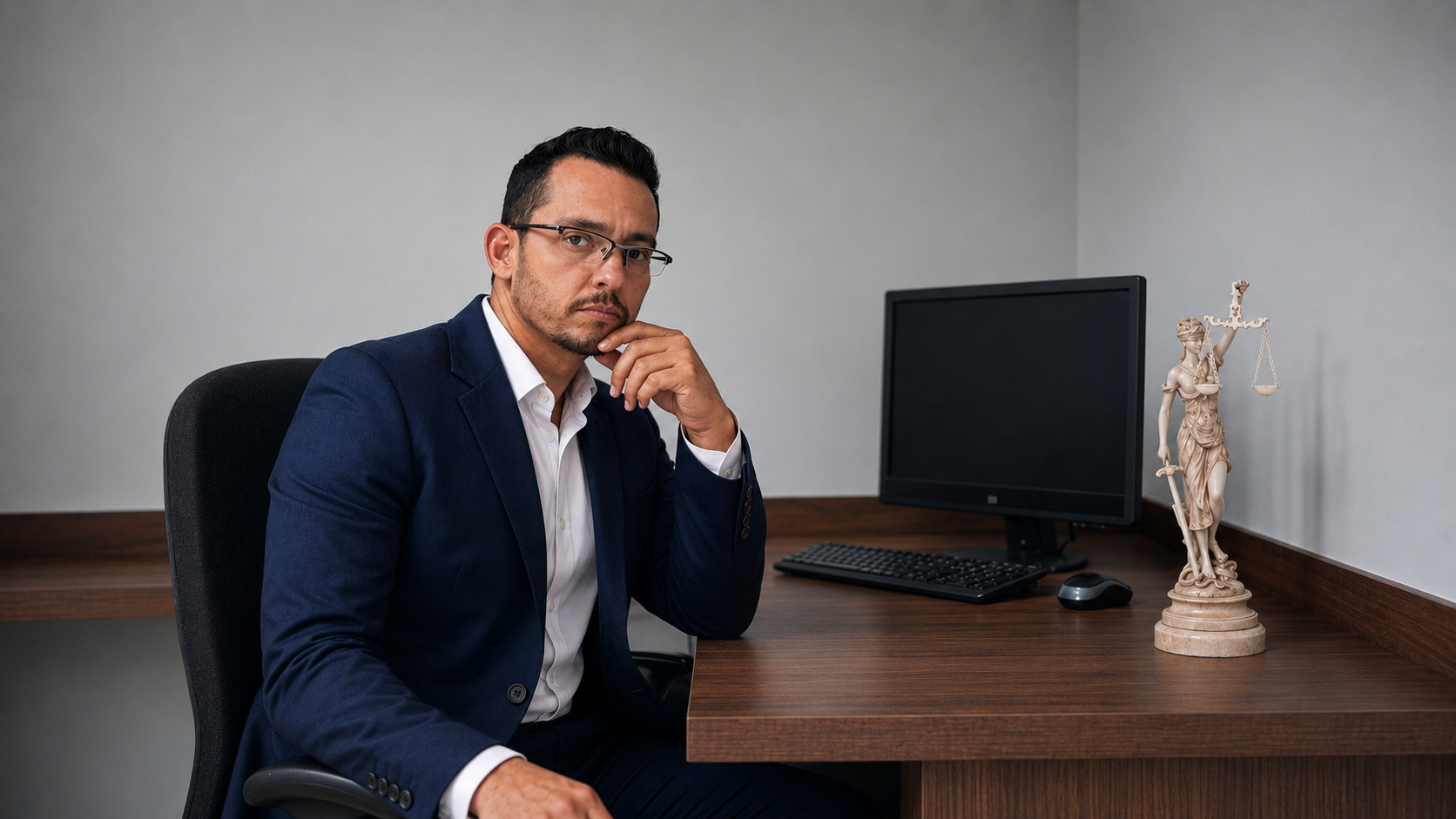 Lino Castro em seu escritório